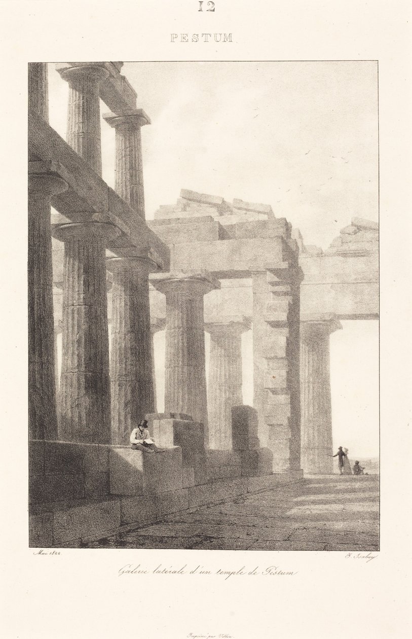 A pestumi templom oldalsó galériája alkotó: Jean-Baptiste Isabey