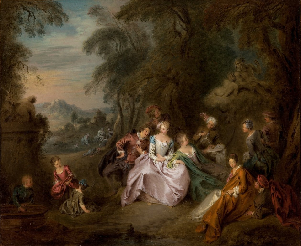 Pihenés a parkban (olaj, vászon) alkotó: Jean Baptiste Joseph Pater