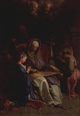 Szent Anna a Szűz tekercsét olvassa, 1700 körül (olaj, vászon) alkotó: Jean Baptiste Jouvenet