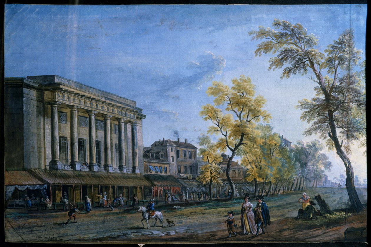 Az olasz színház Párizsban. Jean Baptiste Lallemand festménye alkotó: Jean Baptiste Lallemand