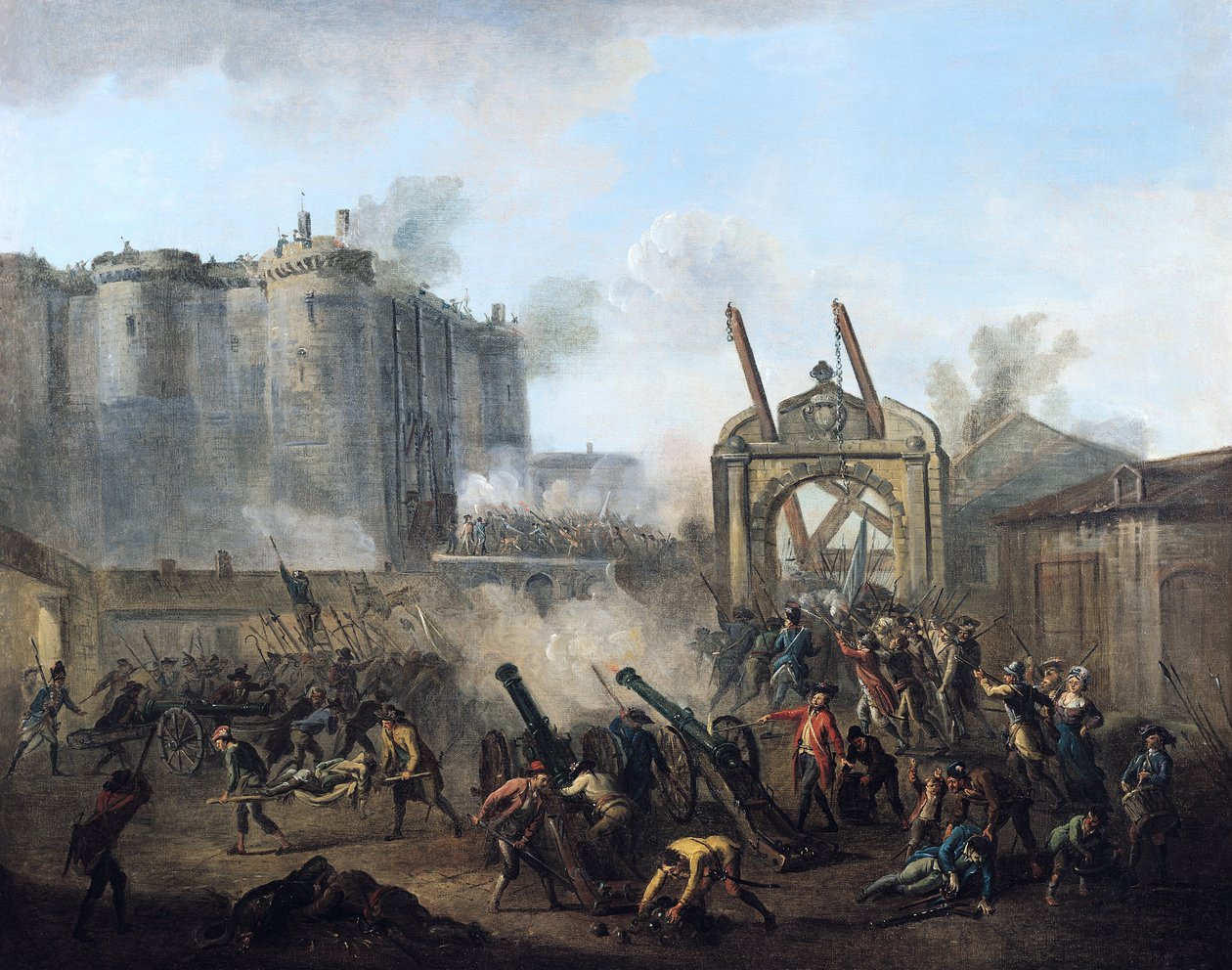 A Bastille 1789. július 14-i ostroma alkotó: Jean Baptiste Lallemand