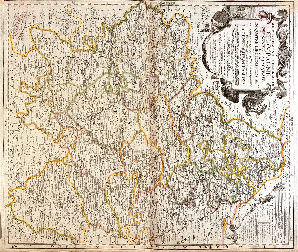Champagne-Ardenne, Picardia, Lotaringia, Franche-Comté, Burgundia, Île-de-France, Franciaország alkotó: Jean Baptiste Nolin