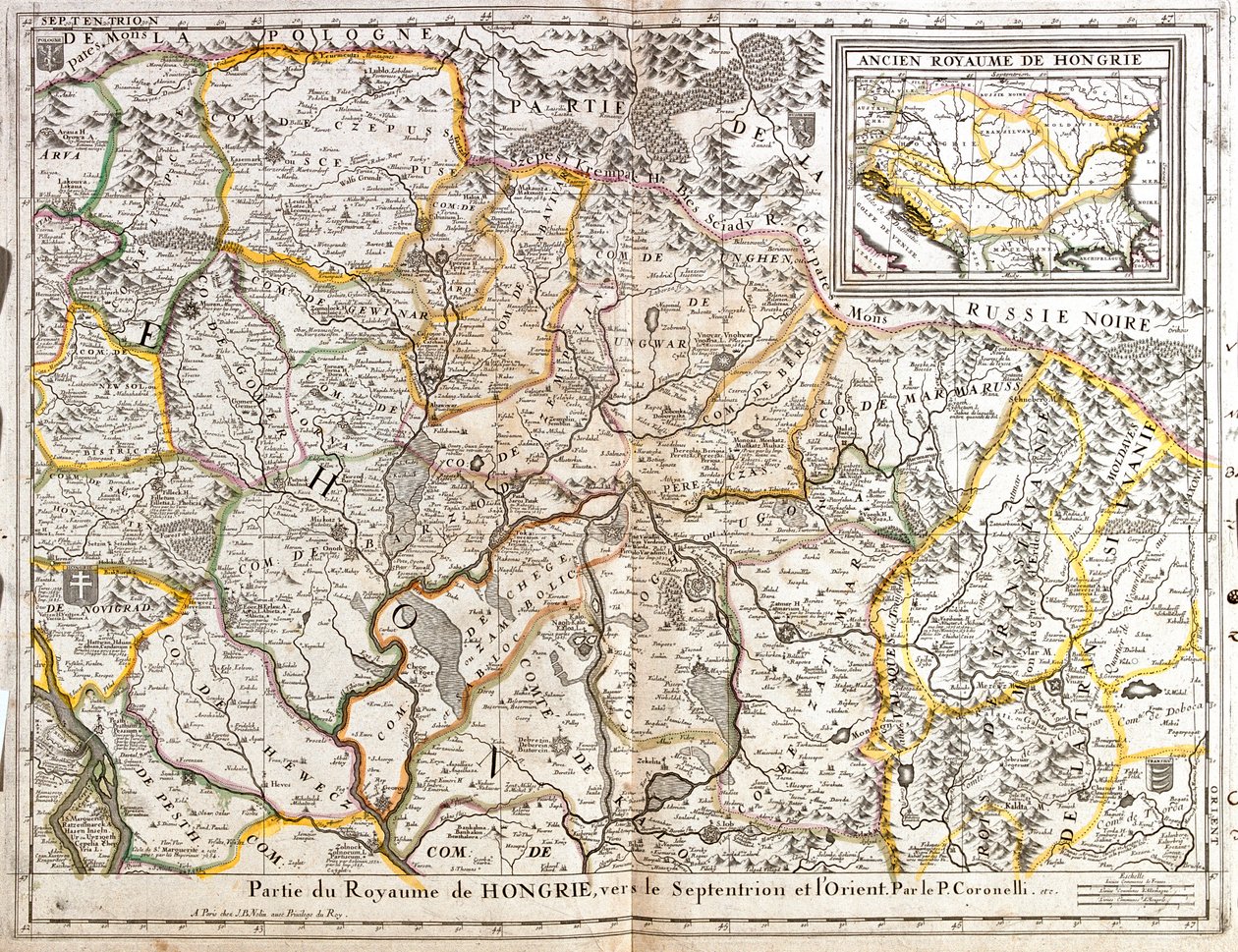 Magyarország, Szlovákia, Kelet-Románia alkotó: Jean Baptiste Nolin