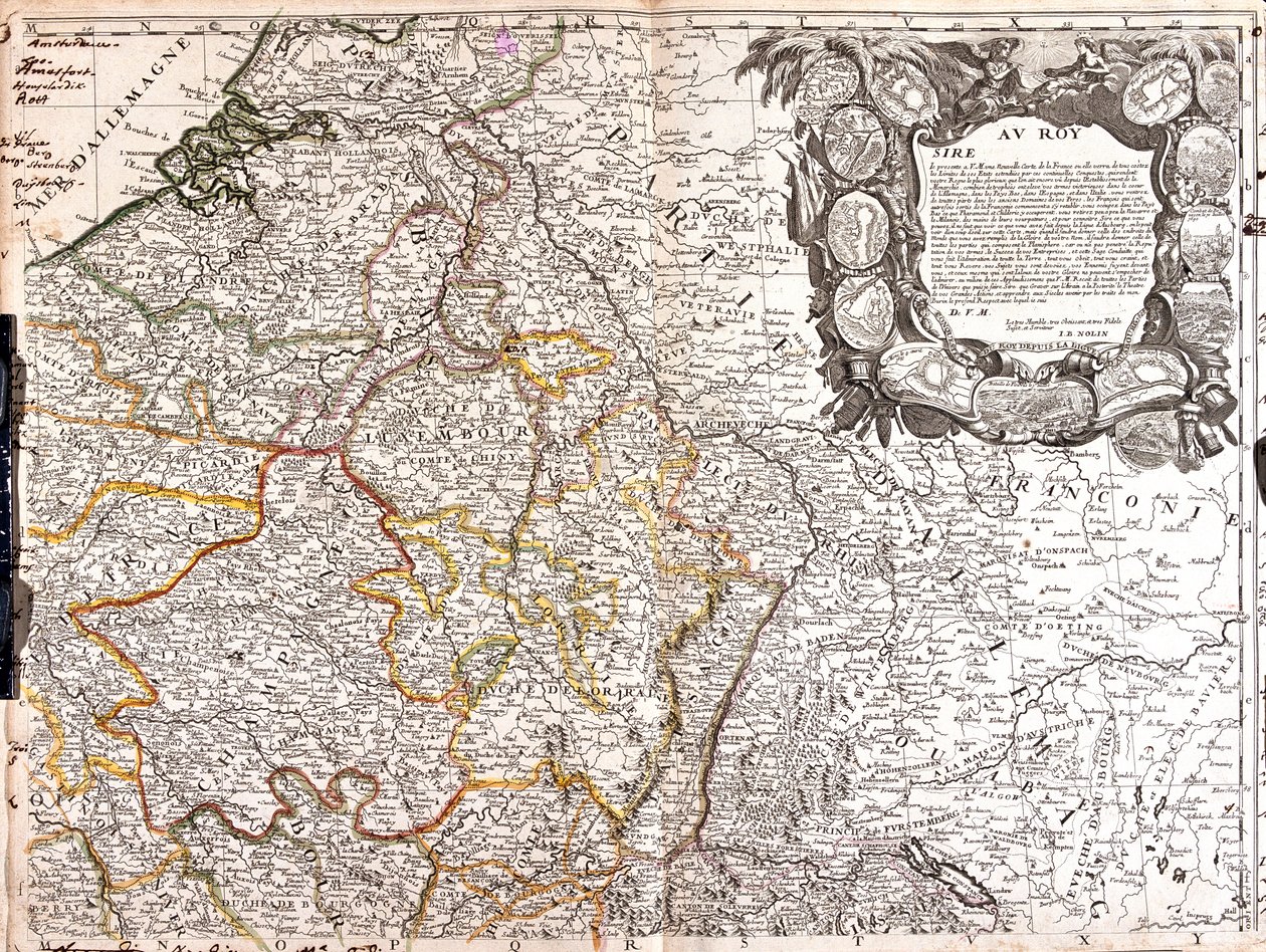 Dél-Hollandia, Belgium, Franciaország (régió:  Jura, Basel-Stadt, Basel-Lapd, Solothurn, Aargau, Zürich, Sc. alkotó: Jean Baptiste Nolin