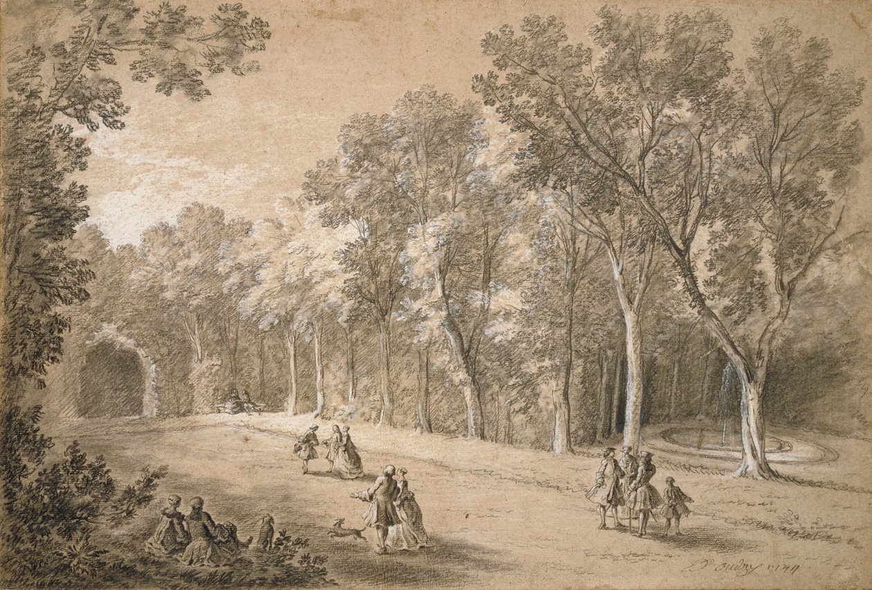 Jelenet a parkban alkotó: Jean-Baptiste Oudry