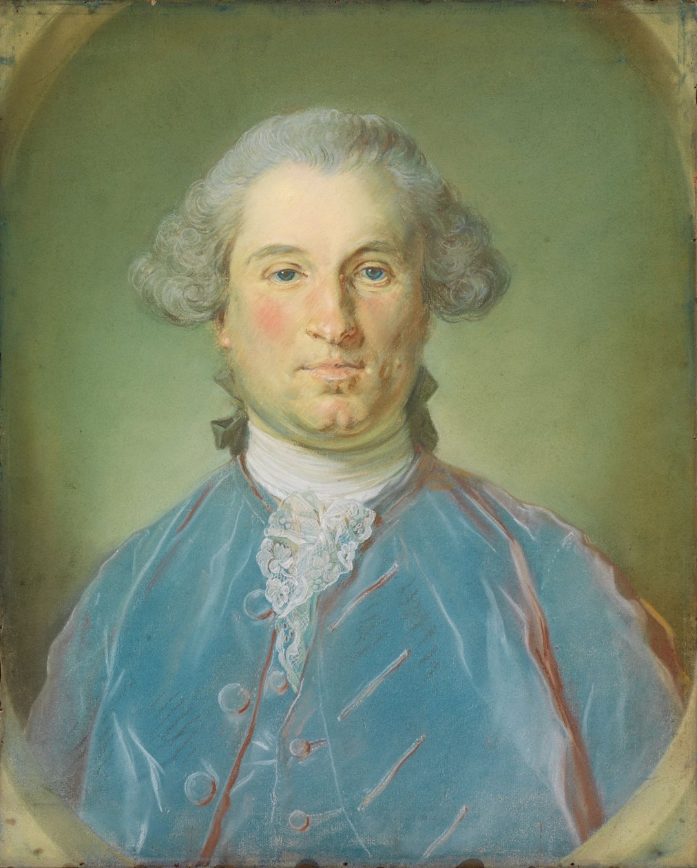 Kék bársonykabátos úr mellképe alkotó: Jean-Baptiste Perronneau