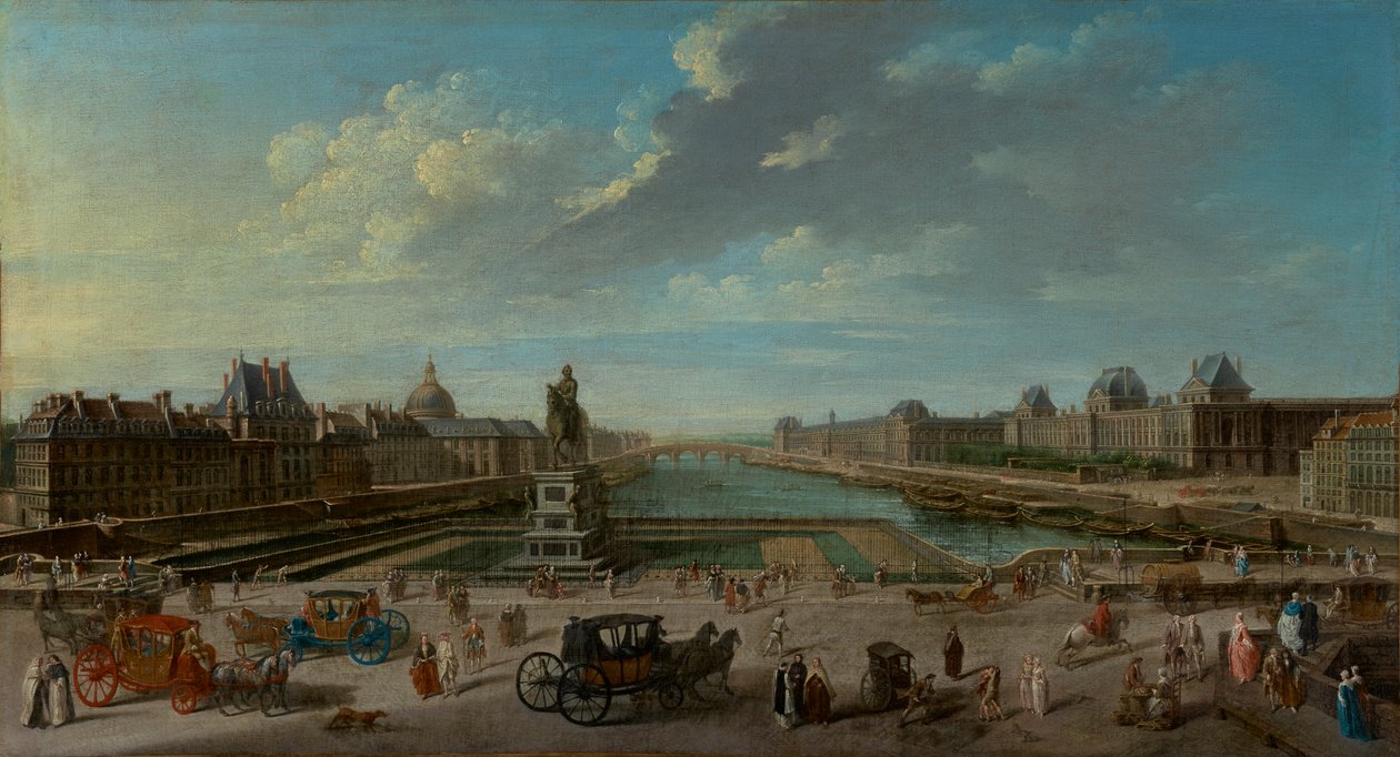 Kilátás Párizsra a Pont Neufról alkotó: Jean Baptiste Raguenet