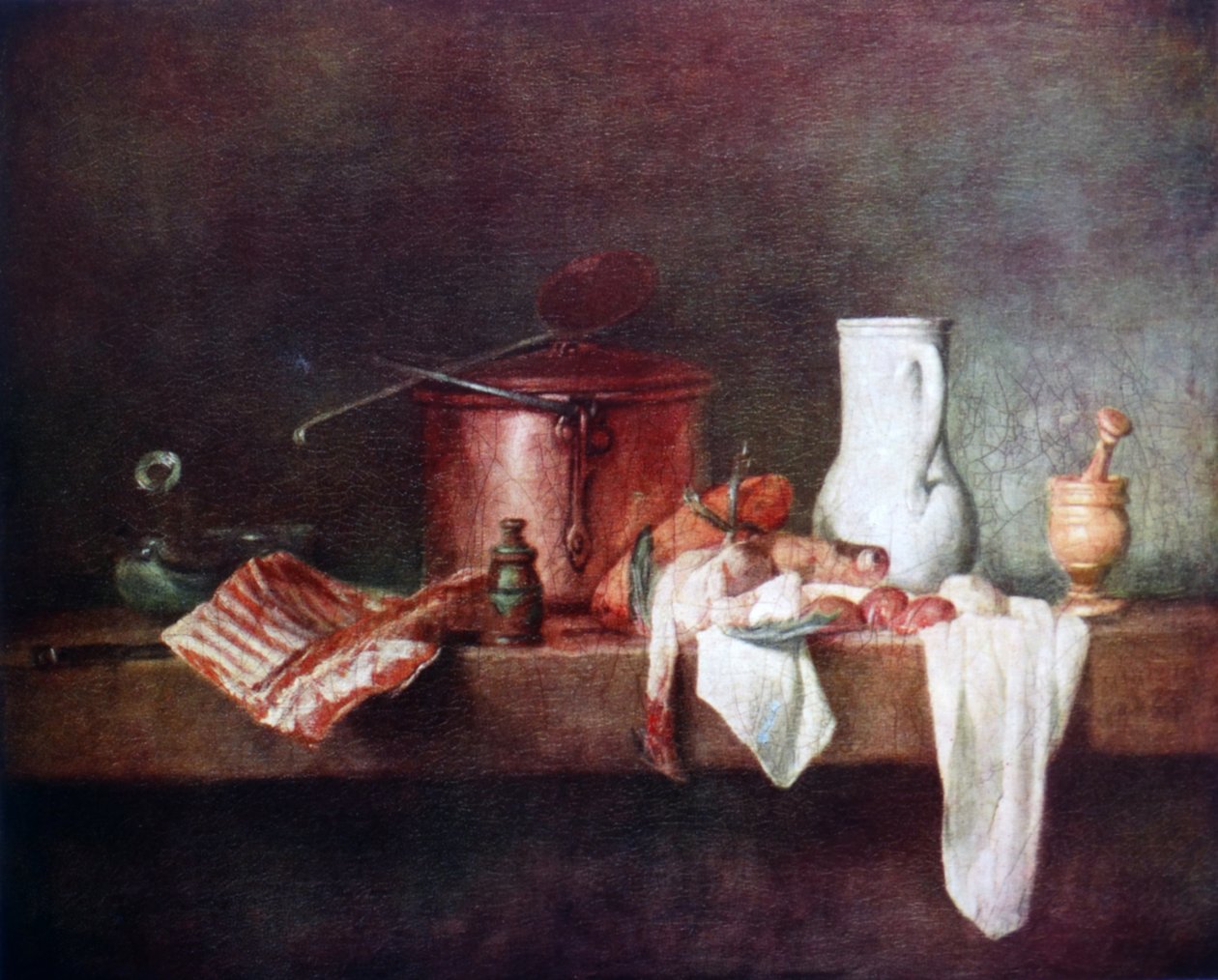 Konyhai csendélet 1735, Jean-Baptiste-Siméon Chardin alkotó: Jean Baptiste Simeon Chardin