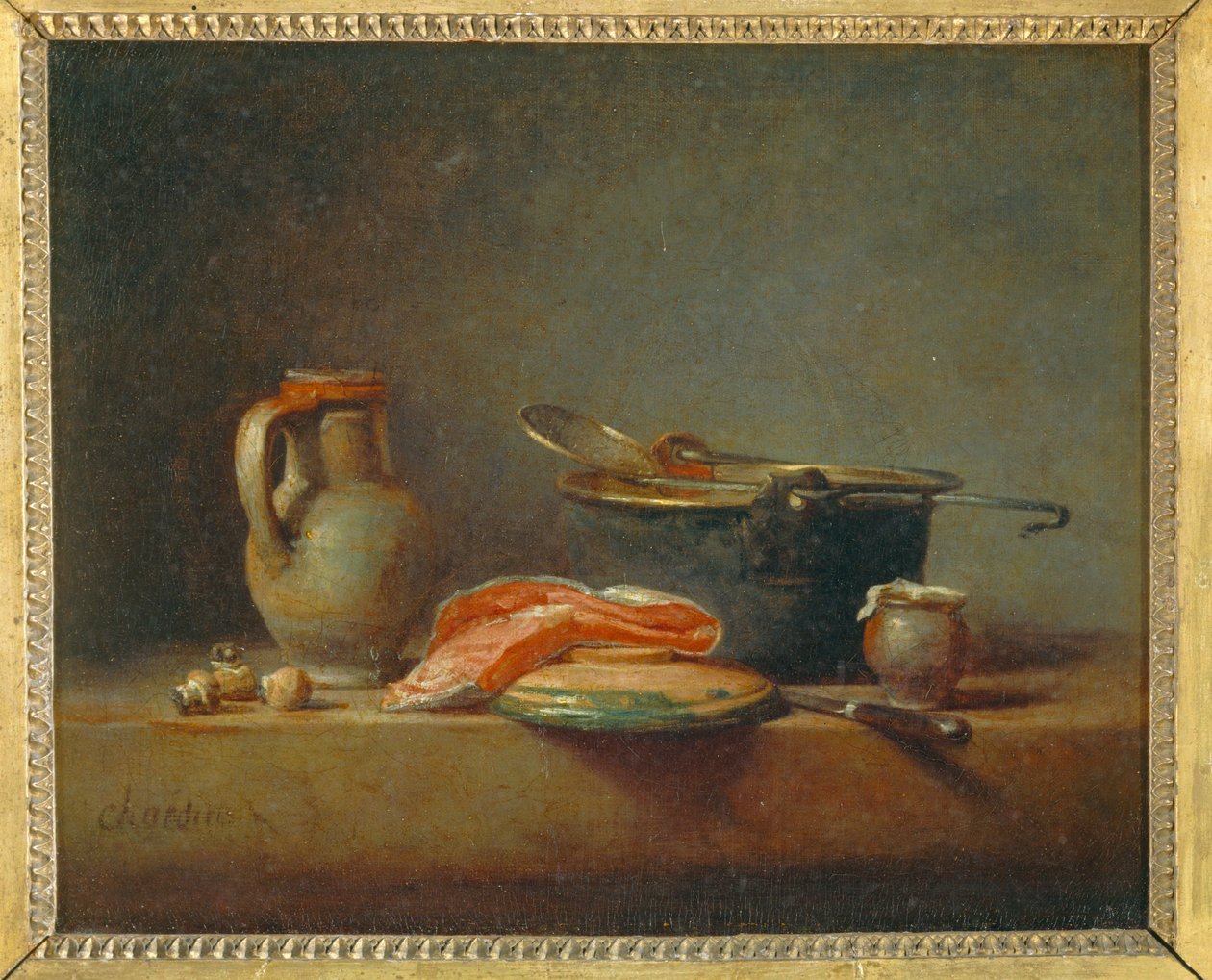 La marmite de cuivre - Csendélet rézedénnyel ... alkotó: Jean Baptiste Simeon Chardin