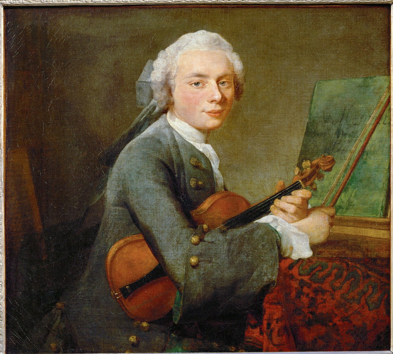 Le jeune homme au violon - fiatalember hegedűvel ... alkotó: Jean Baptiste Simeon Chardin