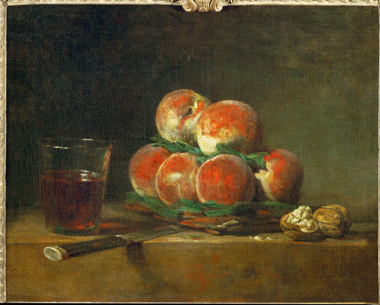 Panier de peches - kosár barackkal ... alkotó: Jean Baptiste Simeon Chardin
