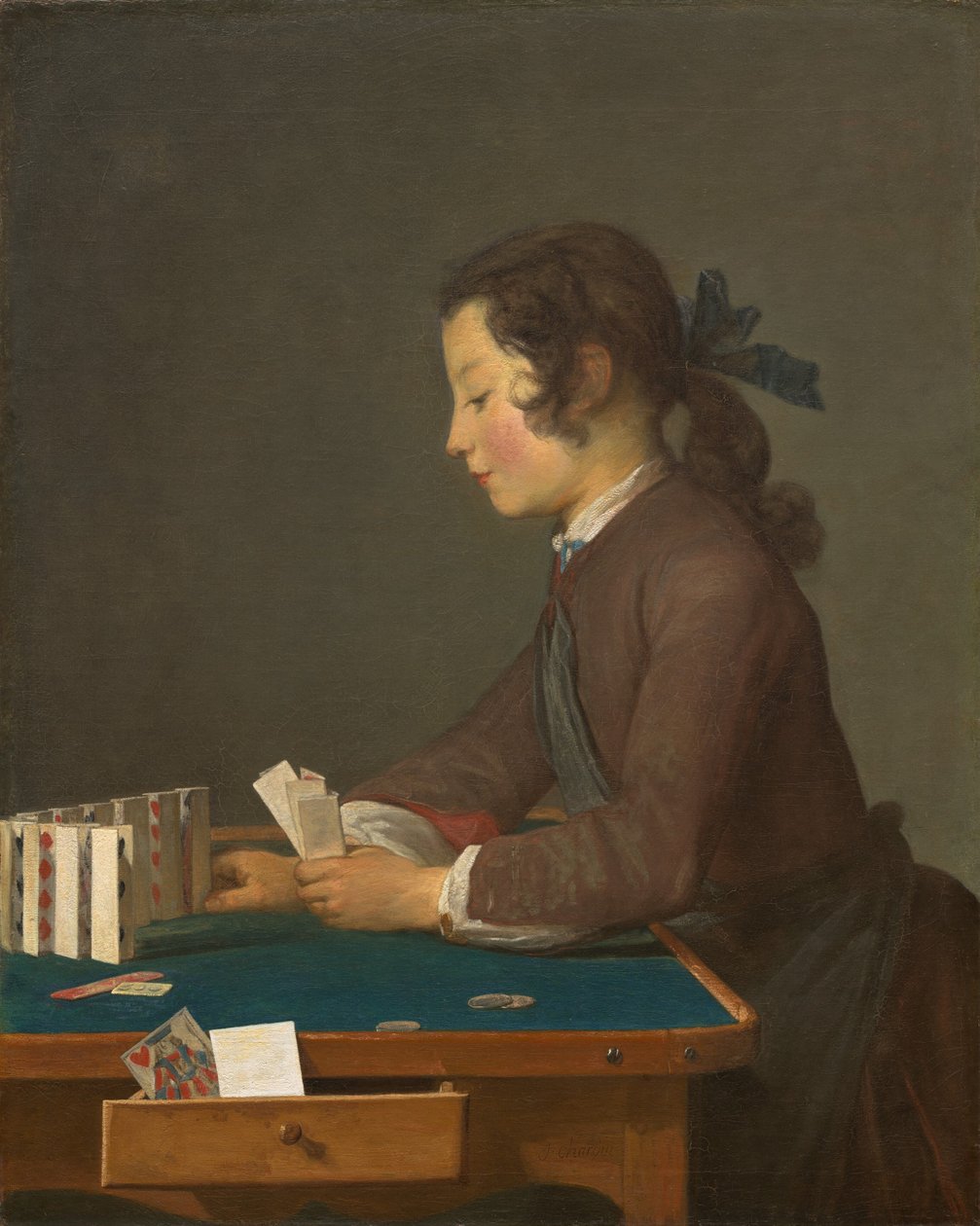 The House of Cards, 1737 körül (olaj, vászon) alkotó: Jean Baptiste Simeon Chardin