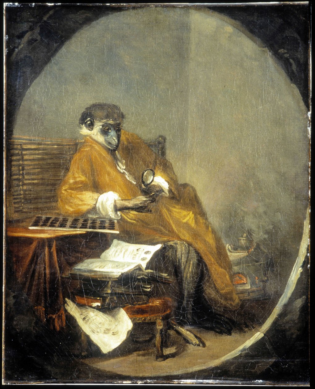 A majom – J.B. Chardin alkotó: Jean Baptiste Simeon Chardin