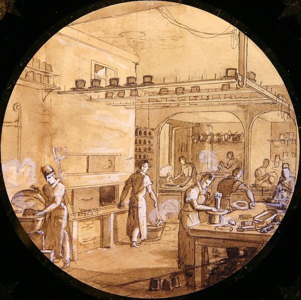 Sevres lemez dizájn, a Service des Arts Industriels-től (toll és tinta kiemeléssel) alkotó: Jean Charles Develly