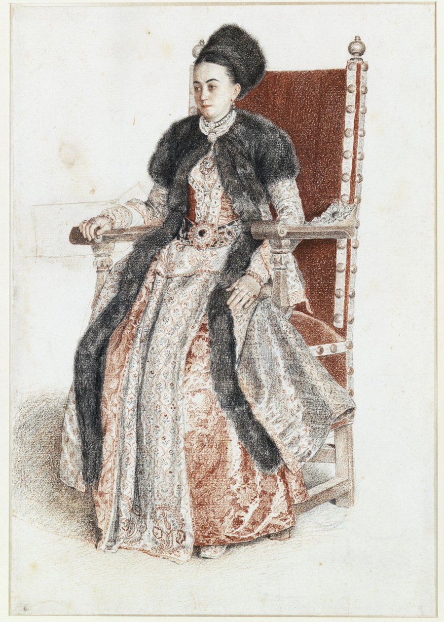 Ekaterina Mavrocordato, született Catherine Rosetti, Moldva hercegnője, Constantin Mavrocordato felesége alkotó: Jean-Étienne Liotard
