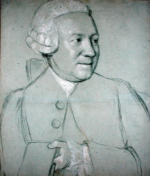 Egy könyvet tartó férfi portréja (fekete, fehér és vörös kréta, papír) alkotó: Jean Étienne Liotard