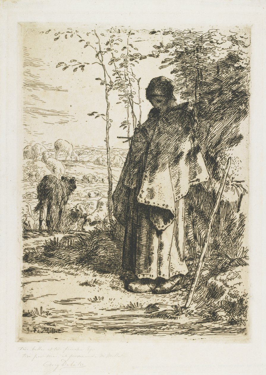 A pásztorlány kötése, 1862 alkotó: Jean Francois Millet