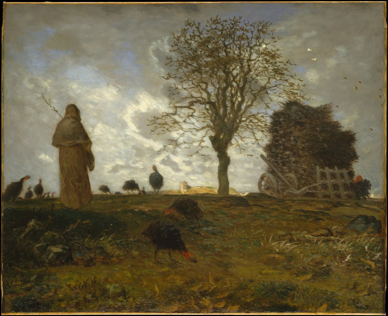 Őszi táj pulykacsapattal alkotó: Jean-Francois Millet