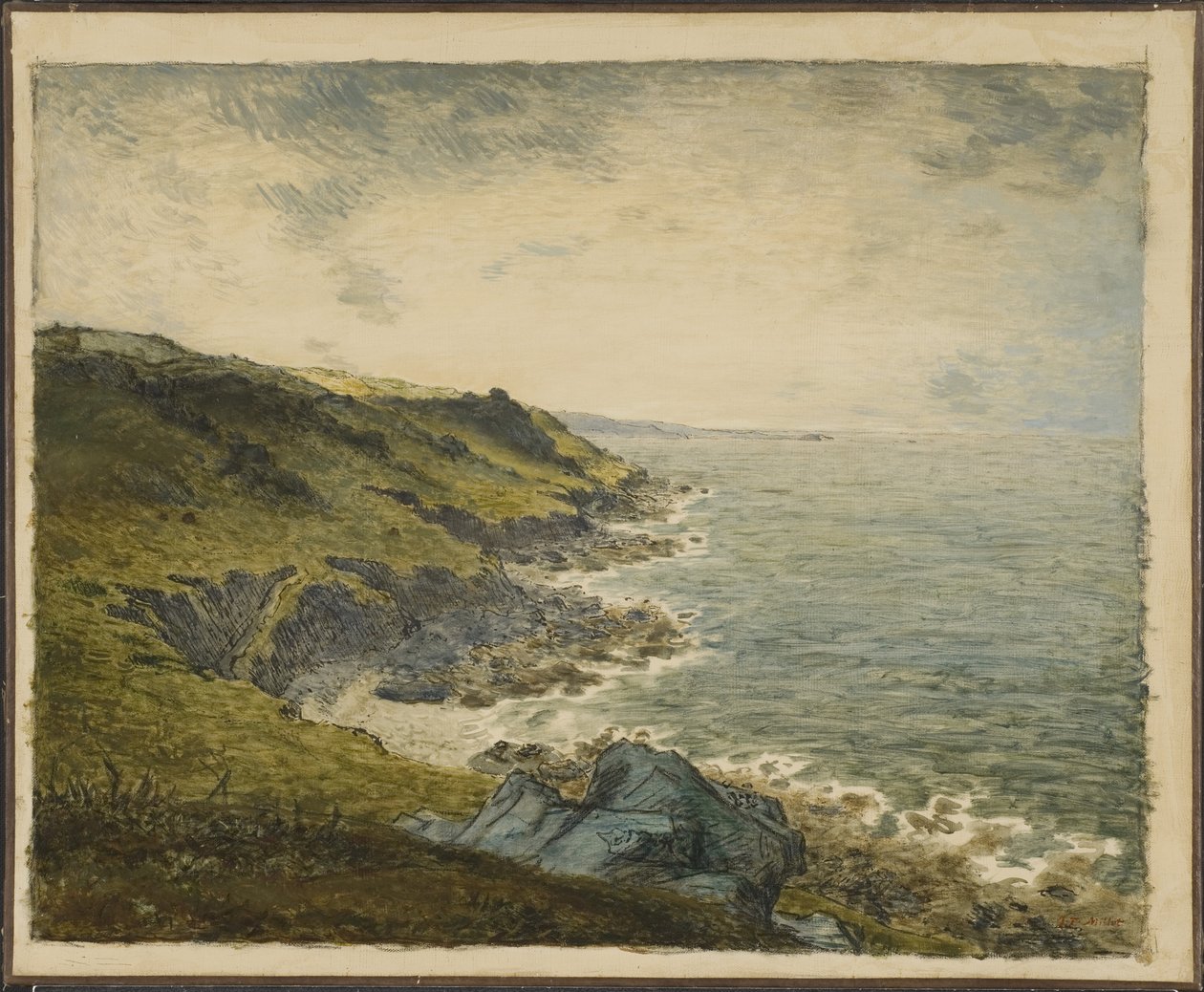 La cote a Greville (Greville Hague) – Greville-i part, írta Millet, Jean Francois (1814-1875). Olajfestmény. Mérete: 60x73 cm. Nemzeti Múzeum Stockholm alkotó: Jean Francois Millet