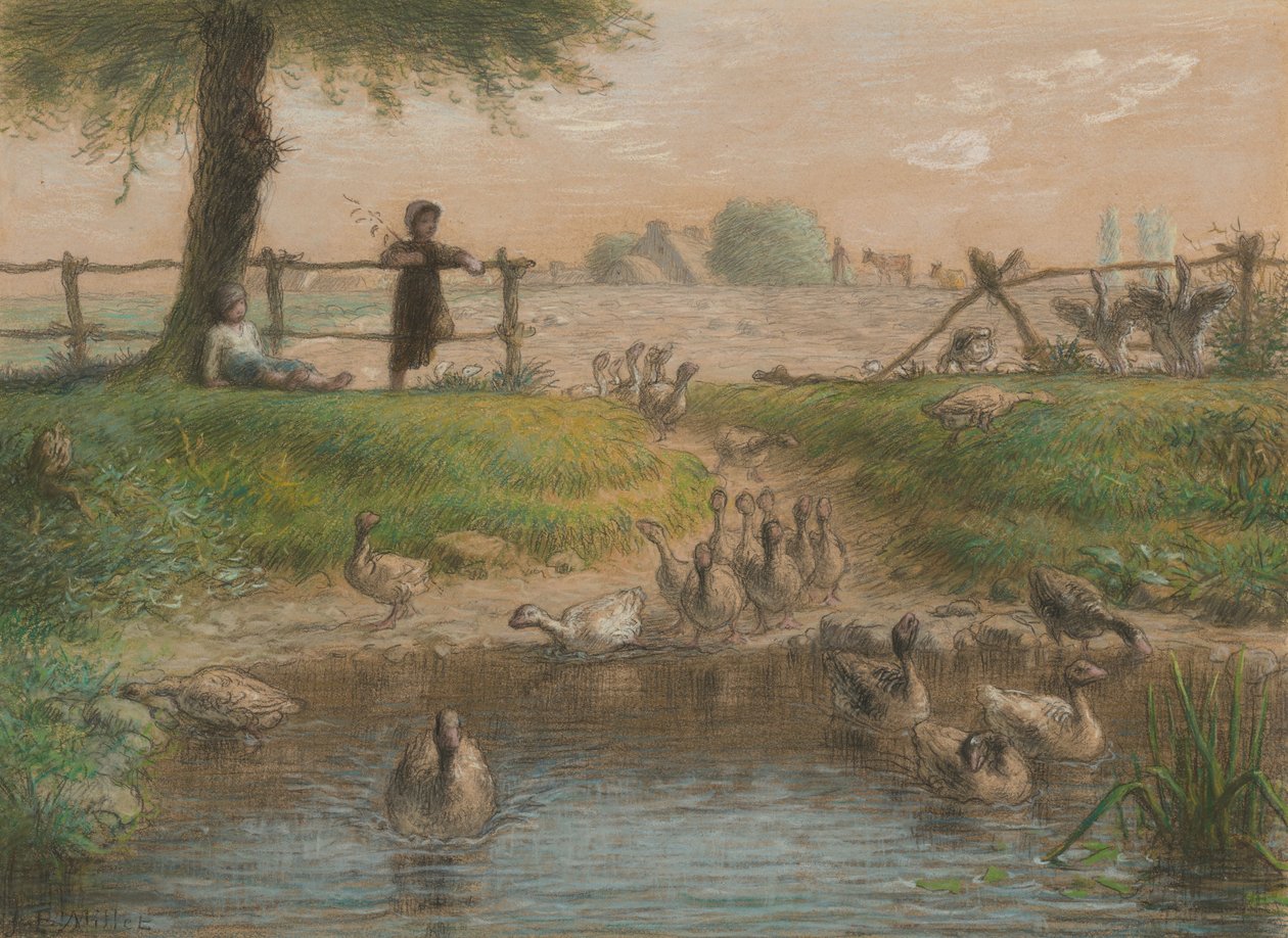 Parasztgyerekek a libatónál alkotó: Jean-Francois Millet