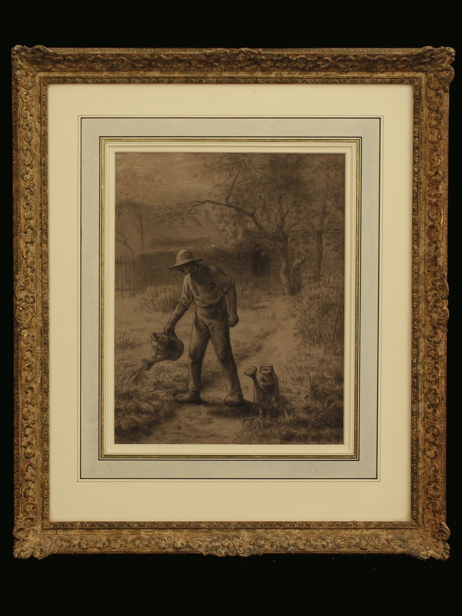 Paraszt a kertjében, 1860 körül (kréta papíron) alkotó: Jean Francois Millet