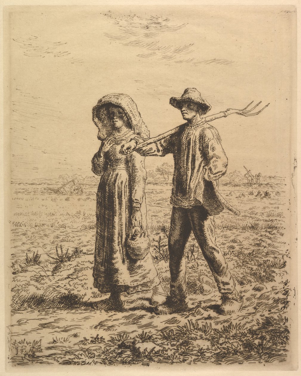 Munkába menő parasztok alkotó: Jean-Francois Millet