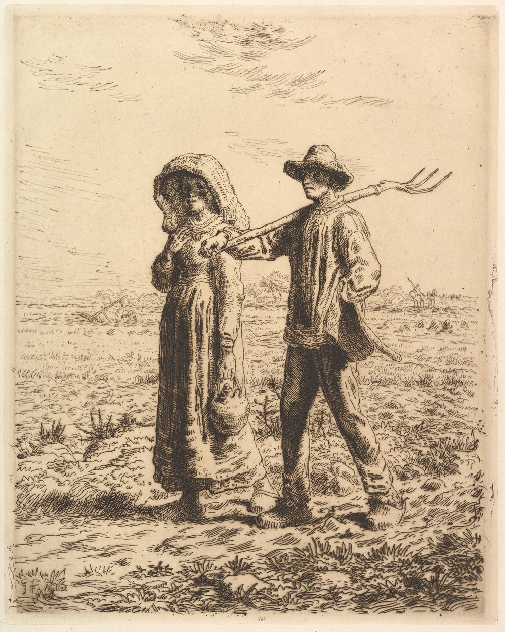 Munkába menő parasztok alkotó: Jean-Francois Millet