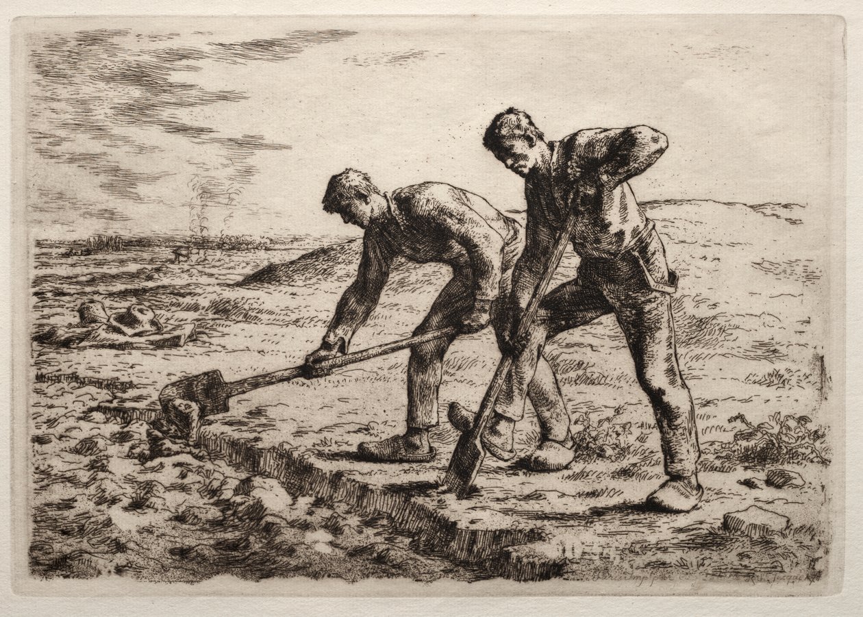 Az ásók (metszet) alkotó: Jean-Francois Millet