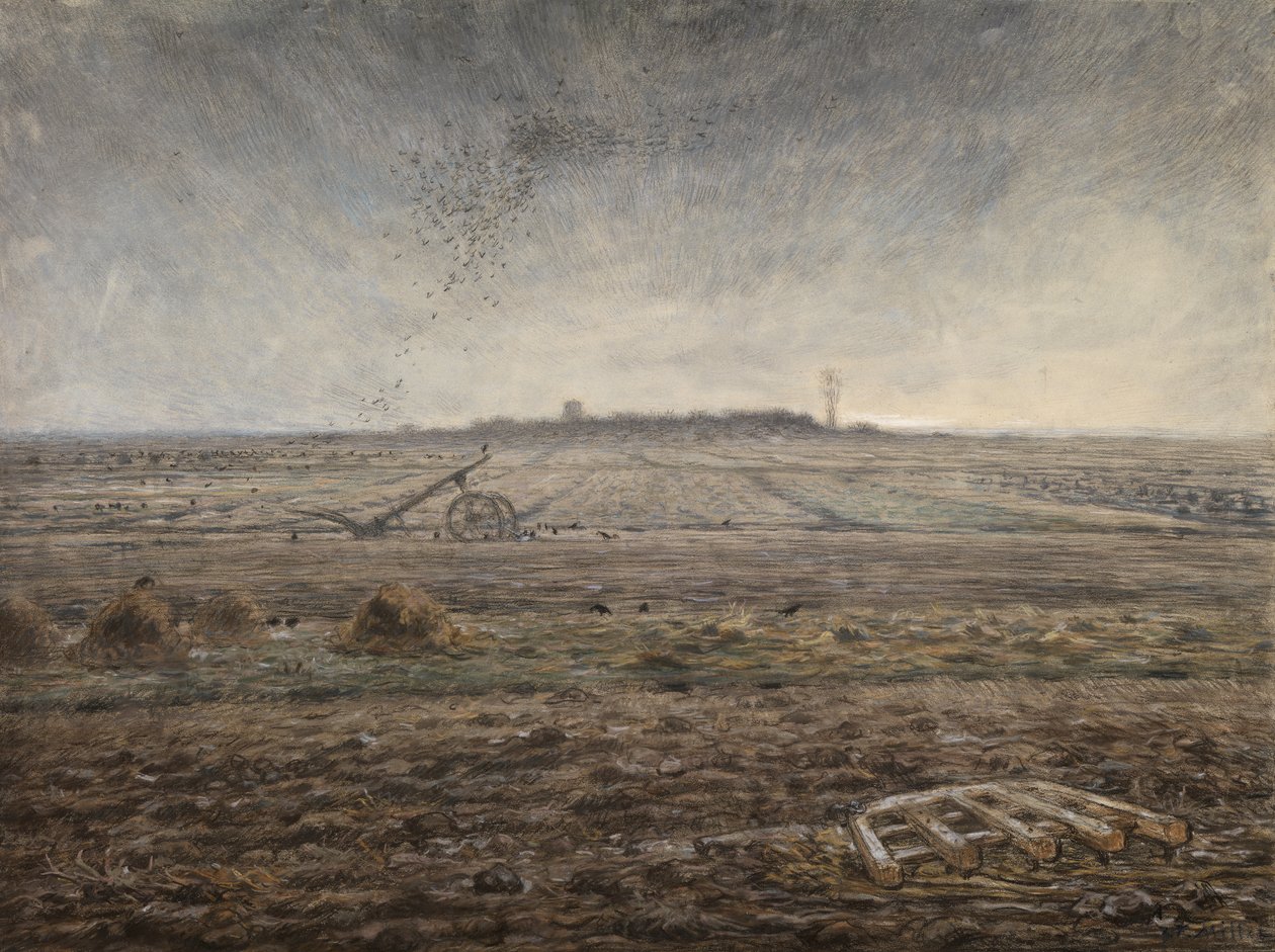 Winter, The Plain of Chailly, 1862-66 körül (pasztell, papíron) alkotó: Jean Francois Millet