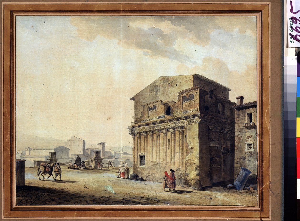 Róma, Poncius Pilátus háza (Kr. e. 10-39) (Róma, Poncius Pilátus háza). Jean Francois Thomas de Thomon (1754-1813) festménye. Akvarell és tus papírra, 36,7 x 46,6 cm alkotó: Jean François Thomas de Thomon