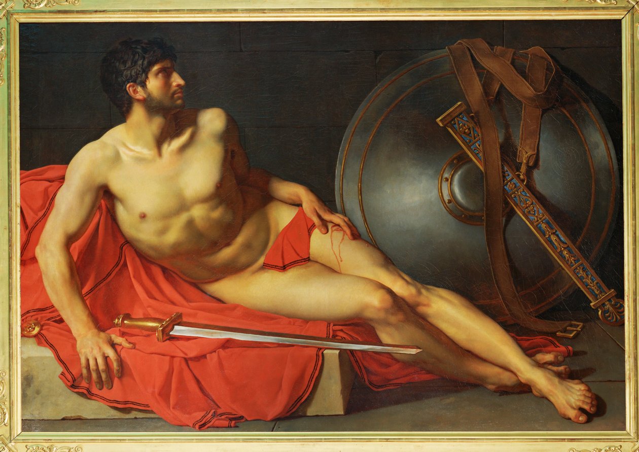 Sebesült római katona (festmény vászonra) alkotó: Jean Germain Drouais