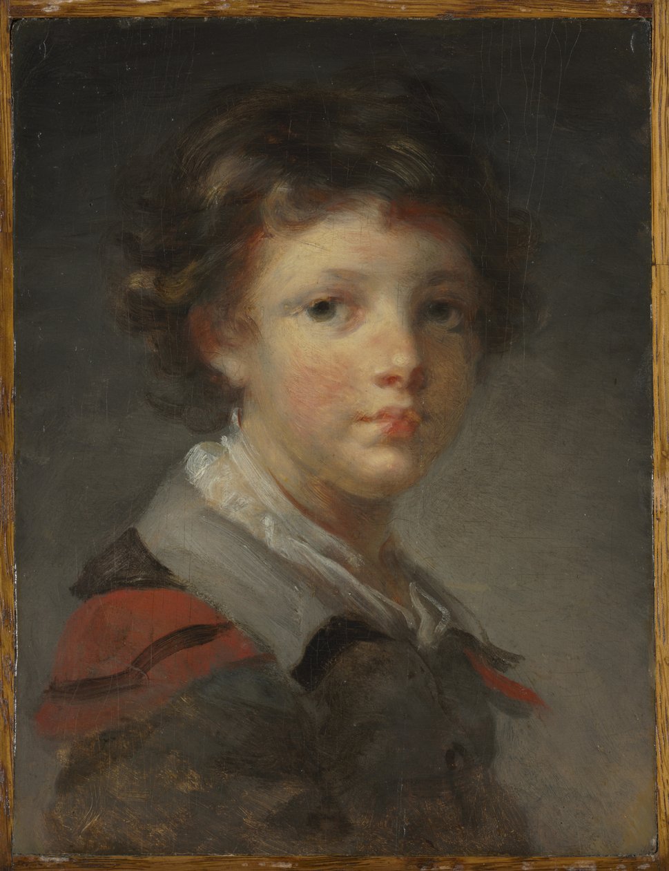Egy fiú piros bélésű köpenyben alkotó: Jean-Honore Fragonard