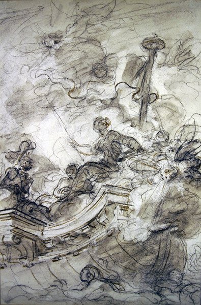 Astolfo elvitorlázik Andronicával és Sofrosinával (toll és tus, kréta és tus, papír) alkotó: Jean Honore Fragonard