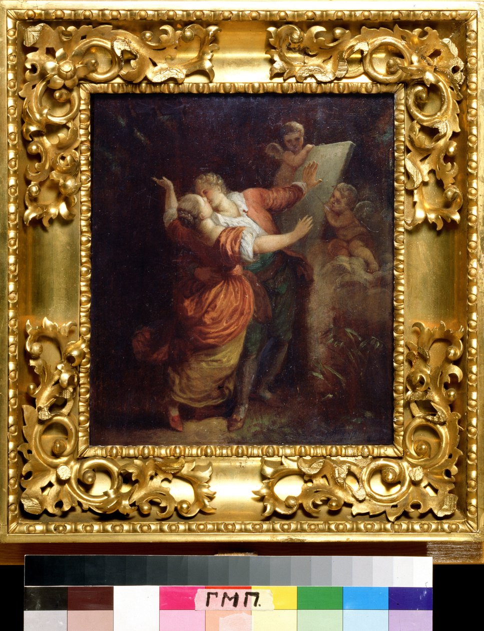 Jean Honore Fragonard (1732-1806) festménye: "A szerelem esküje" (Szereti eskü) 18. századi Puskin Emlékmúzeum, Szentpétervár alkotó: Jean Honore Fragonard