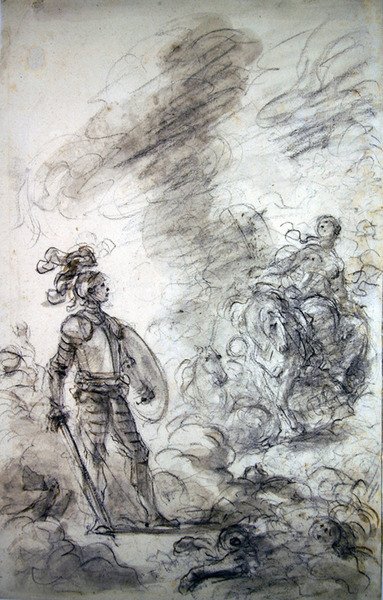 Lidia találkozik Alceste-tel (toll és tinta, kréta és mosás papíron) alkotó: Jean Honore Fragonard