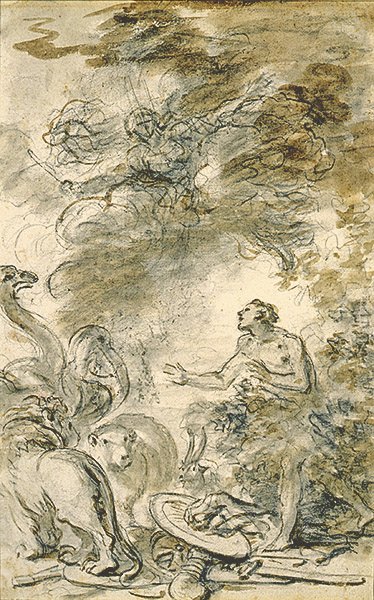 Melissa visszaállítja Astolfo természetes formáját (toll és tinta, kréta és tus, papír) alkotó: Jean Honore Fragonard