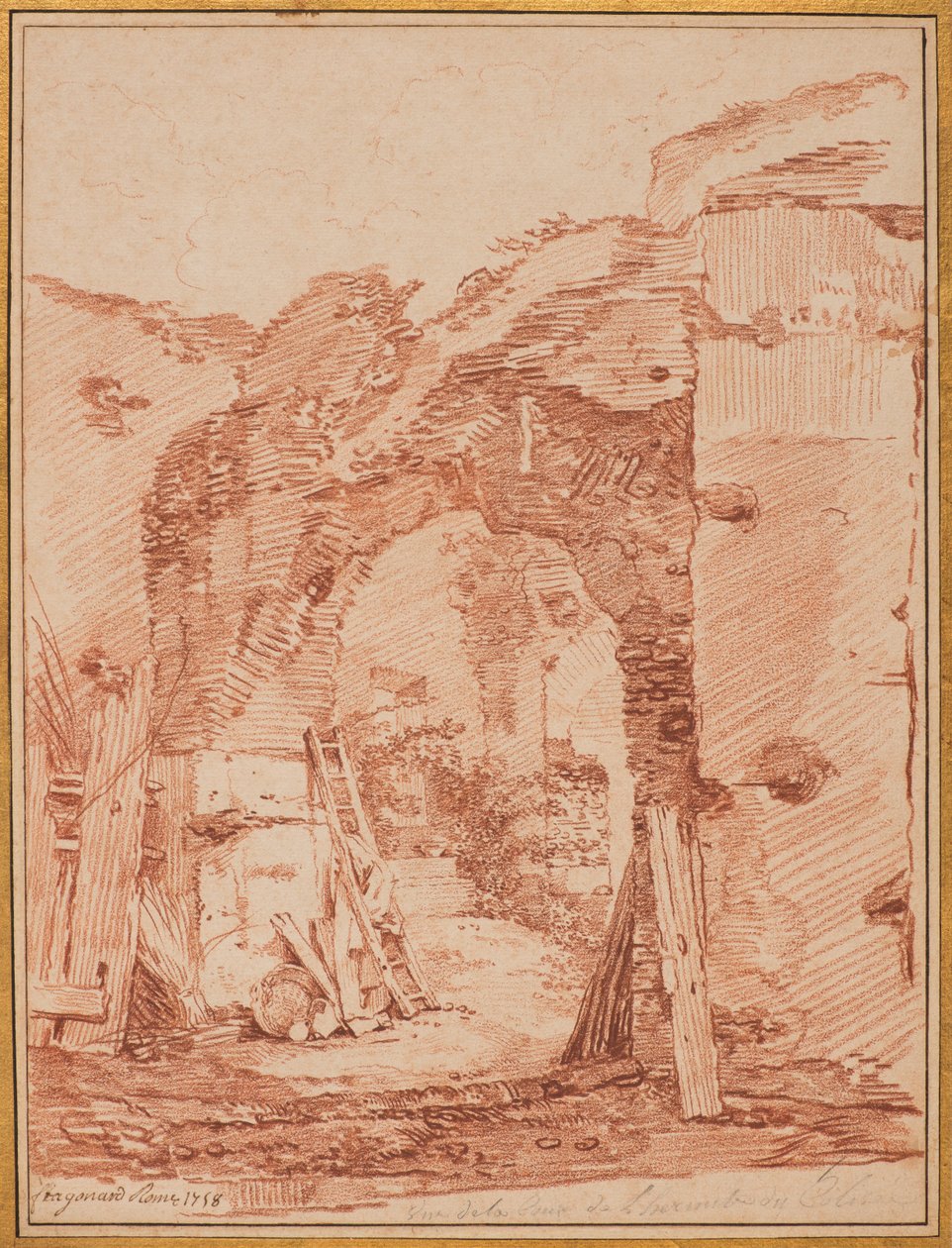 Der Hof des Einsiedlers im Kolosseum alkotó: Jean-Honore Fragonard