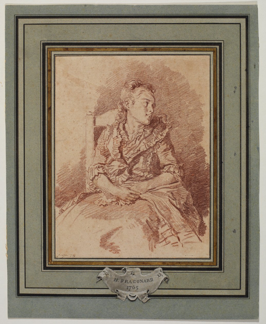 Fiatal lány ül, 1785 alkotó: Jean Honore Fragonard