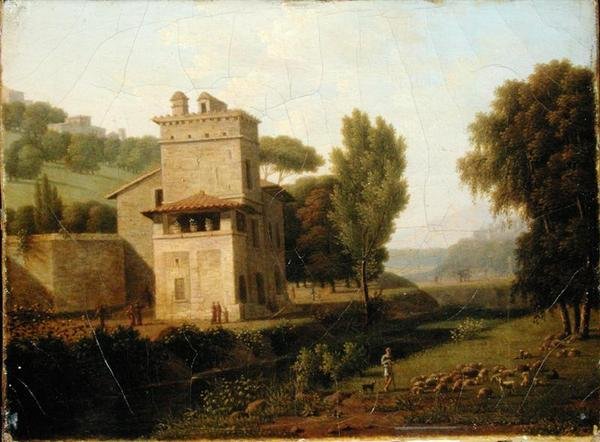 A Casa Cenci a Borghese-kertben, Rómában alkotó: Jean Honore Marmont de Barmont