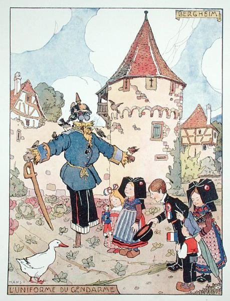A rendőr egyenruha, Elzász felszabadításának karikatúrája alkotó: Jean Jacques Waltz