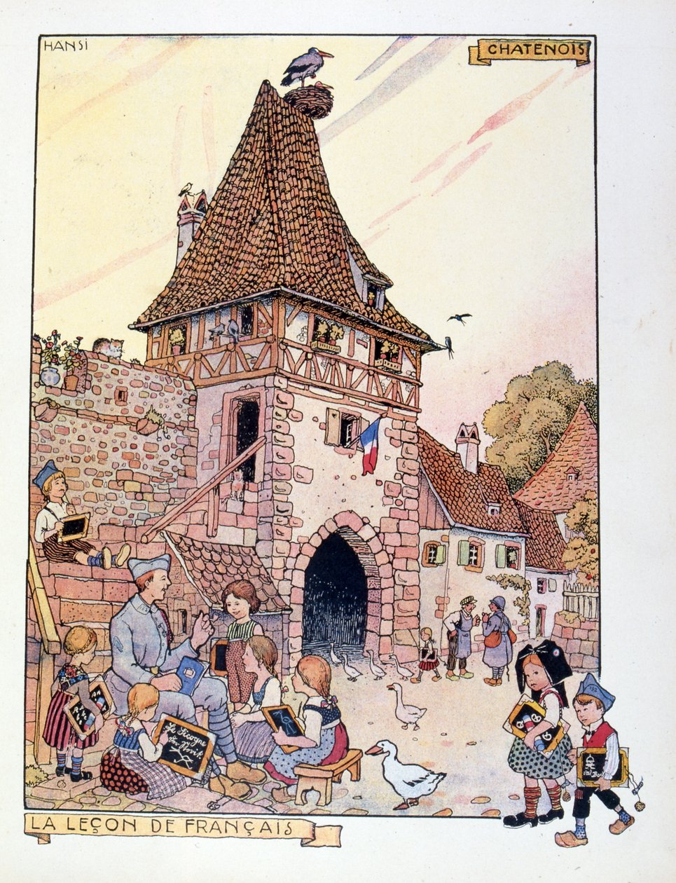 Elzász régió visszatérése Franciaországhoz, 1919 (illusztráció) alkotó: Jean Jacques Waltz