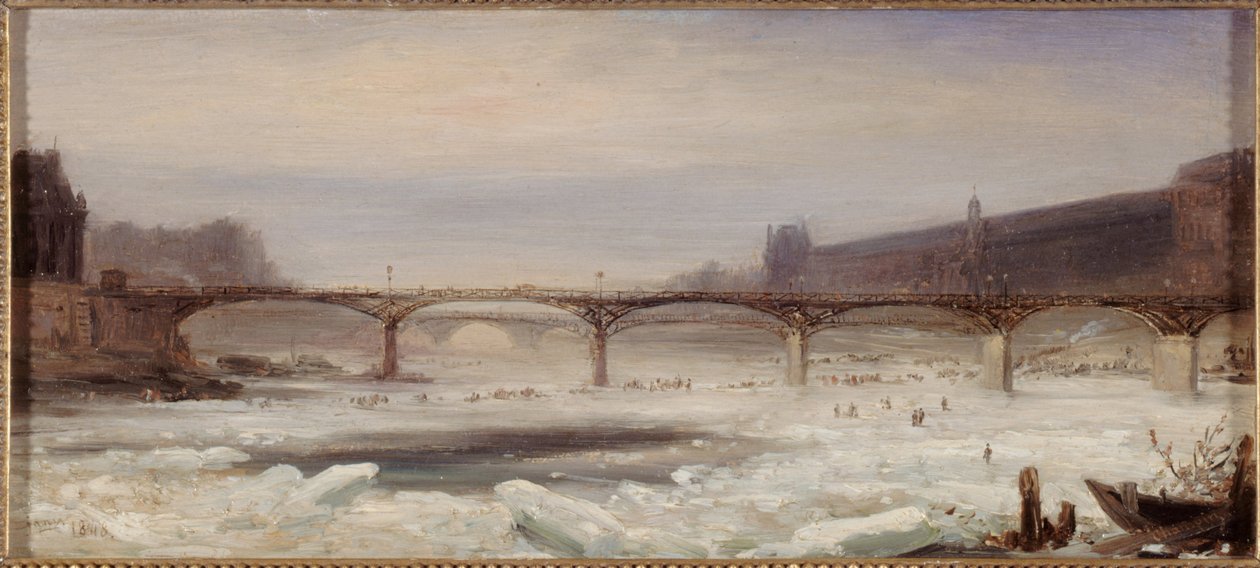 A Szajna és a Pont des Arts, 1848 januárja alkotó: Jean Jacques Champin