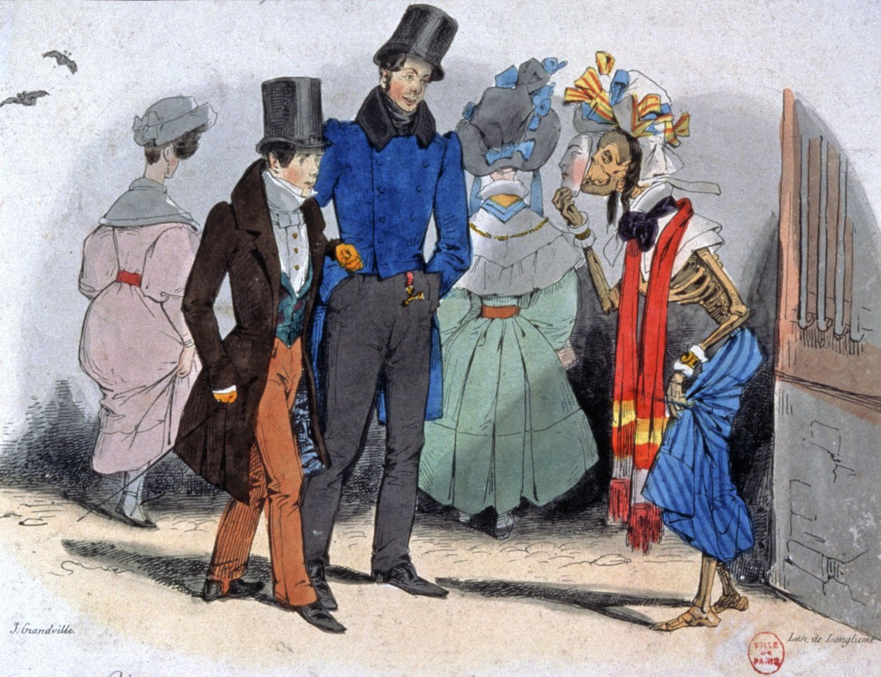 Szifiliszt terjesztő prostituáltak, 1850 körül (illusztráció) alkotó: Jean Jacques Granville