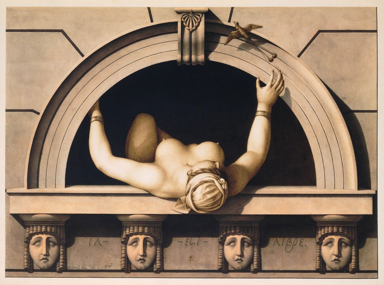 Ő szabad (Il est Libre), c. 1798 (akvarell papíron) alkotó: Jean Jacques Lequeu