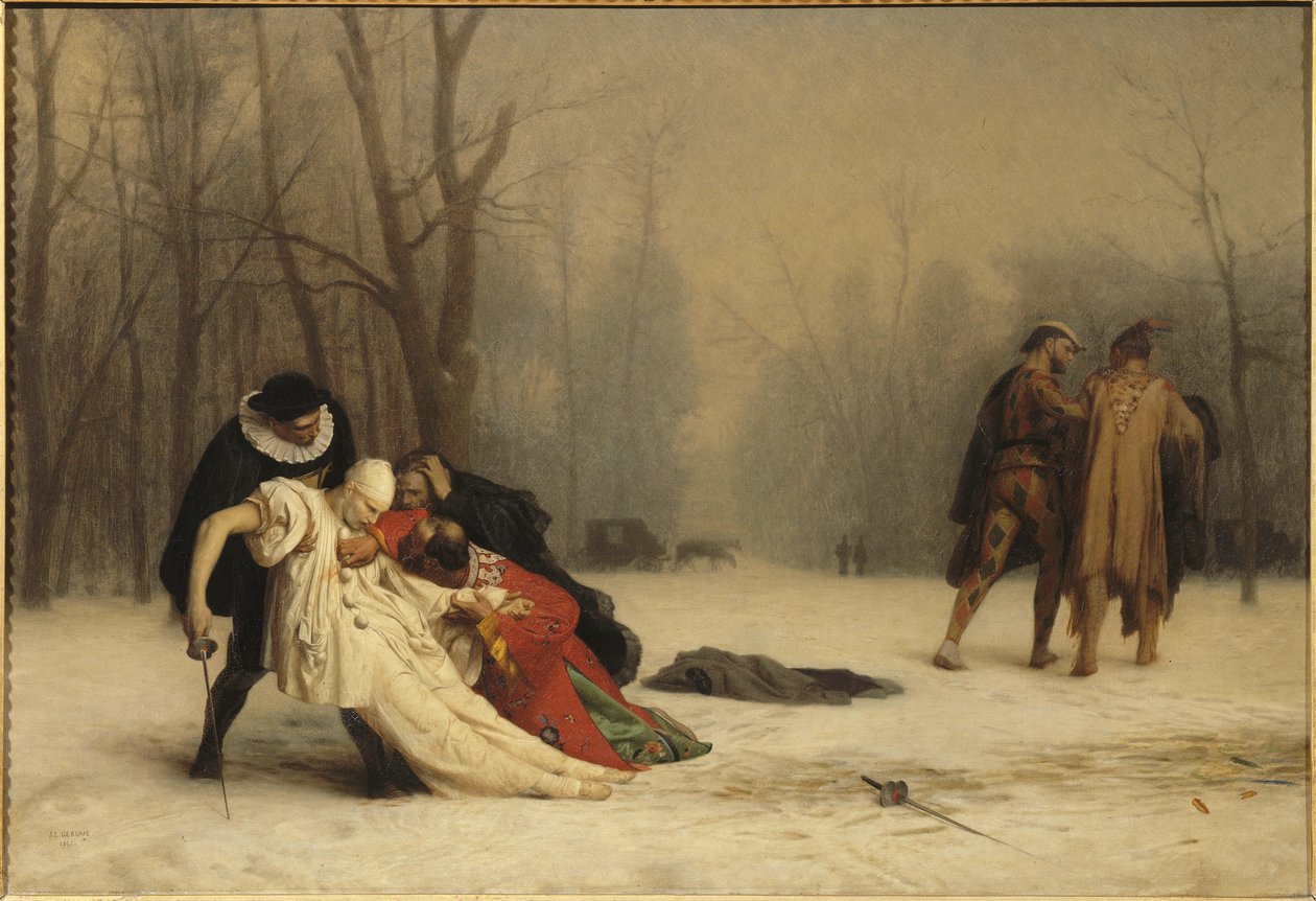 Maszkos bál követése alkotó: Jean Leon Gerome