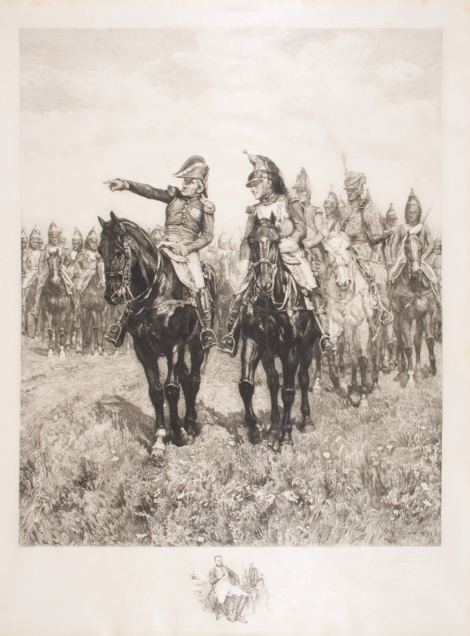 Austerlitz munkatársai, metszett C. Coppier alkotó: Jean Louis Ernest Meissonier