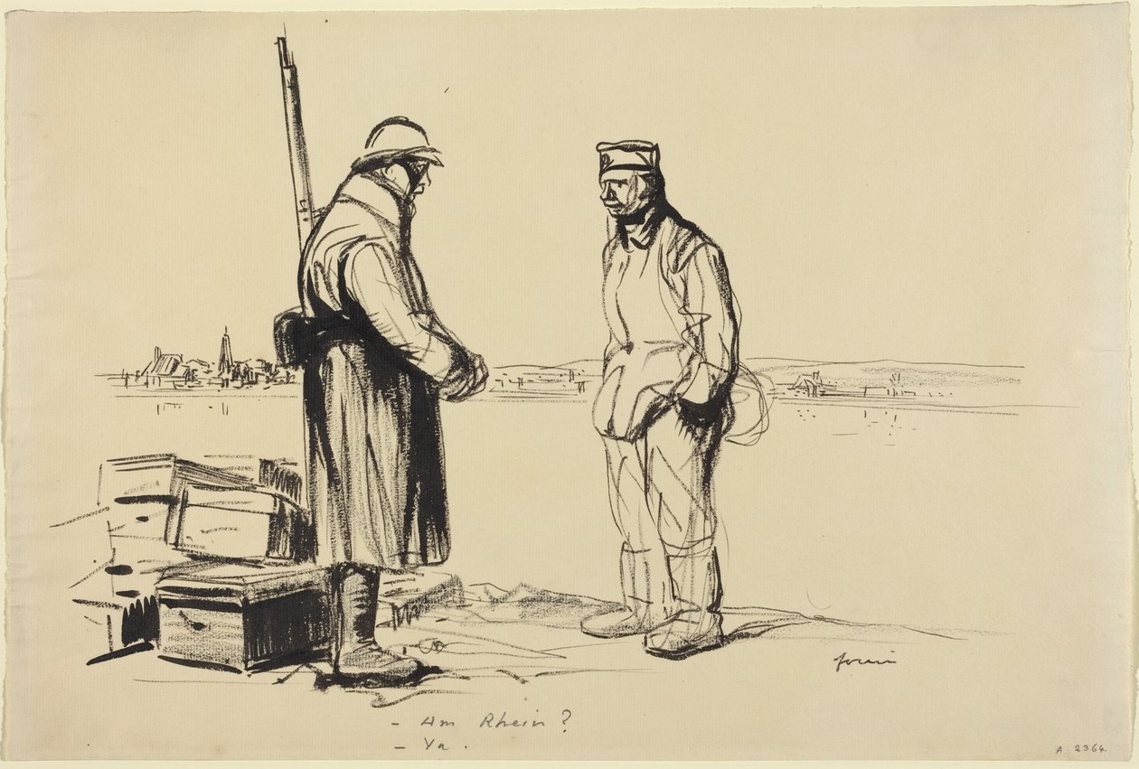 -Am Rhien -Ya., 1918 körül (tinta, papír) alkotó: Jean-Louis & Caran D