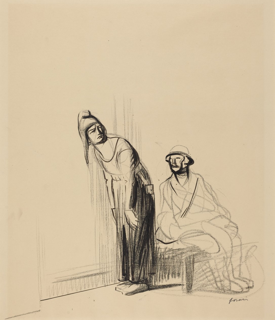 A békekonferencián, 1919 körül (tinta, papír) alkotó: Jean-Louis & Caran D