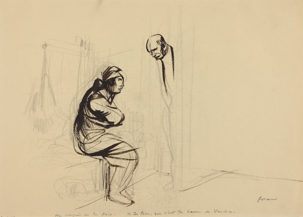 A békekongresszuson, 1919 körül (tinta) alkotó: Jean-Louis & Caran D
