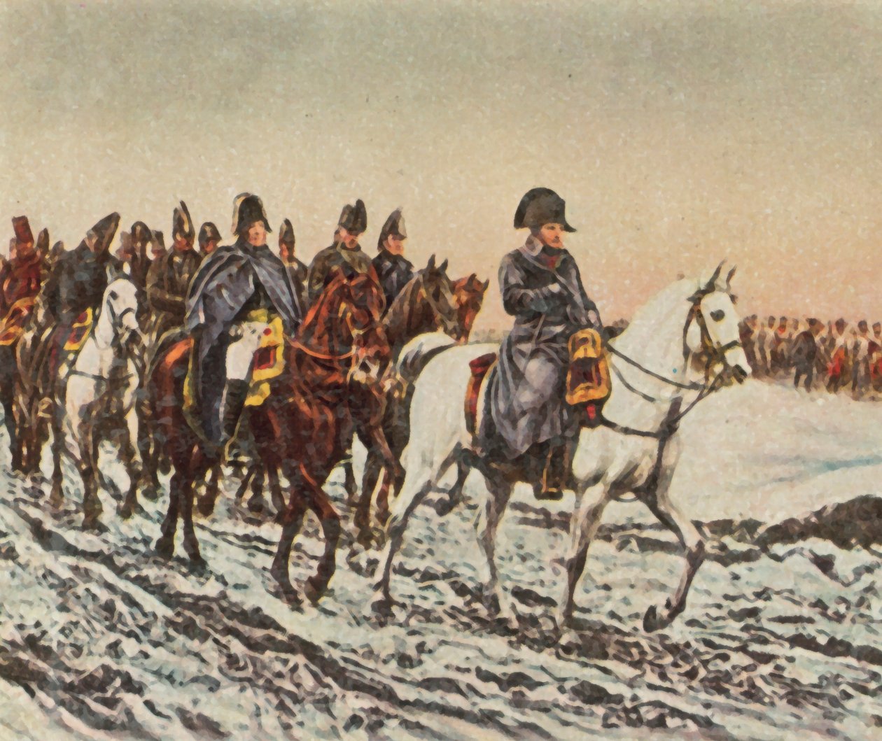 Napóleon visszavonulása a Beresinán alkotó: Jean-Louis Ernest (after) Meissonier